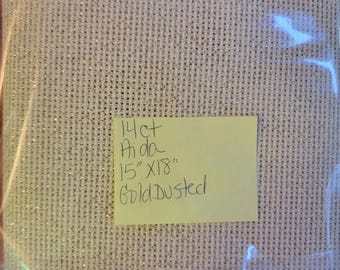14ct 15"x18" gold dusted aida cloth. FREE SHIPPING.