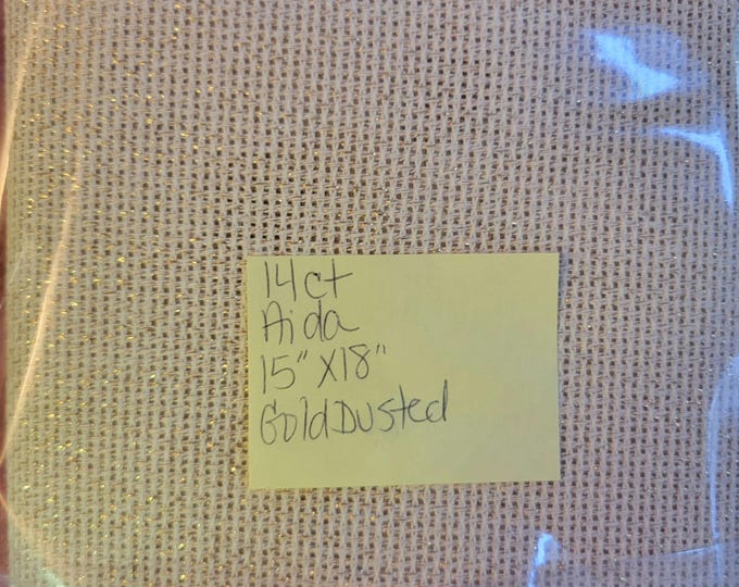 14ct 15"x18" gold dusted aida cloth. FREE SHIPPING.