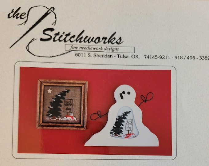 Vintage Stitchworks Melting Snowman Cross Stitch Pattern. FREE SHIPPING.