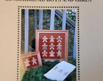 Sekas Watercolour Gingerbread Boys & Girls Cross Stitch Pattern. FREE SHIPPING.