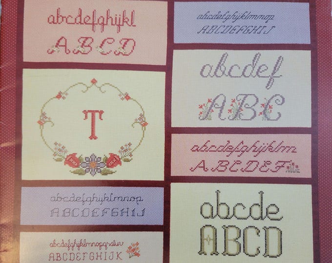 Script Alphabets Cross Stitch Pattern. FREE Shipping. Preowned Used Older Condition.