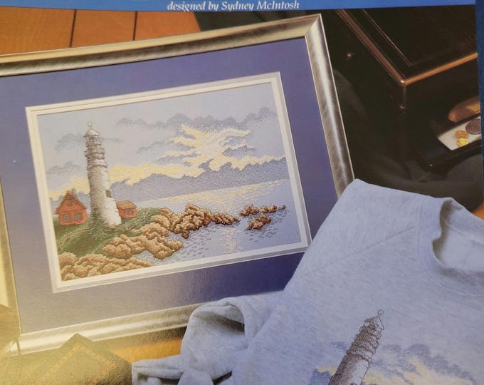 Sunrise on Lighthouse Point Cross Stitch Pattern. FREE SHIPPING.