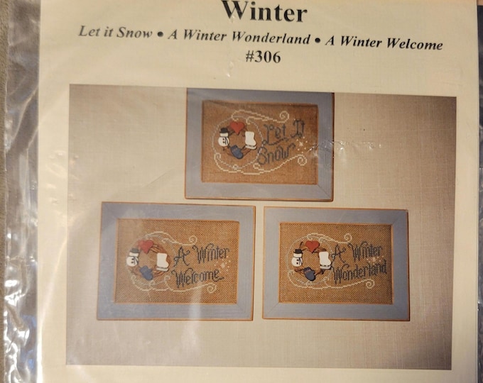 Nancy's Needle Let It Snow. A Winter Wonderland and A Winter Welcome. Embellishments Not Included. Cross Stitch Pattern. Free SHIPPING.