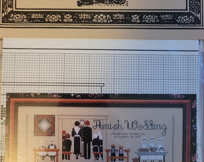 Told In A Garden Amish Wedding Cross Stitch Pattern. Good Condition. Free Shipping.