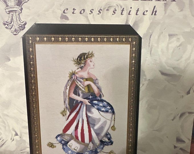 PREORDER - Mirabilia Queen of Freedom Cross Stitch Pattern - Patriotic Nora Corbett Rare/Limited Print - FREE SHIPPING within 2 weeks
