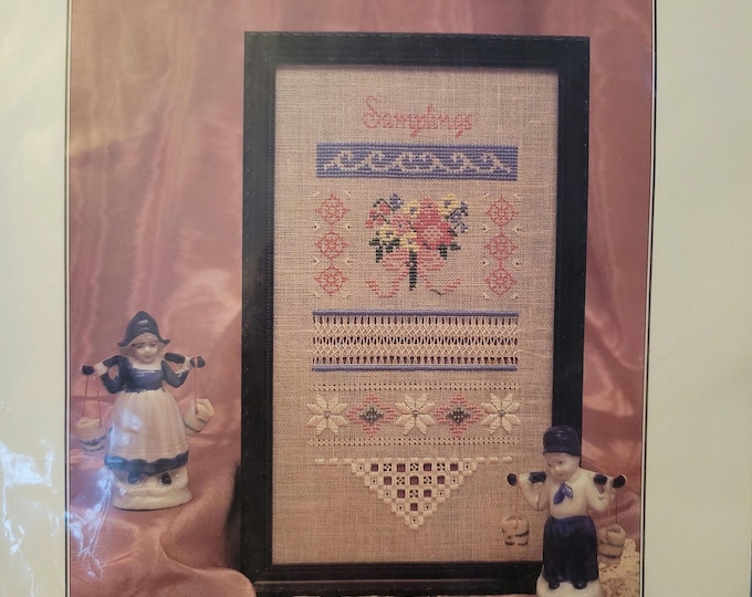 Linda Barry Samplings 5 Counted Thread Techniques Cross Stitch Pattern - FREE SHIPPING. Used Condition