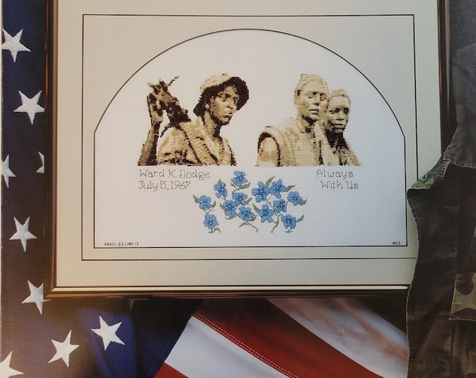 Vietnam Forget Us Not Cross Stitch Pattern. Free SHIPPING. Used Condition