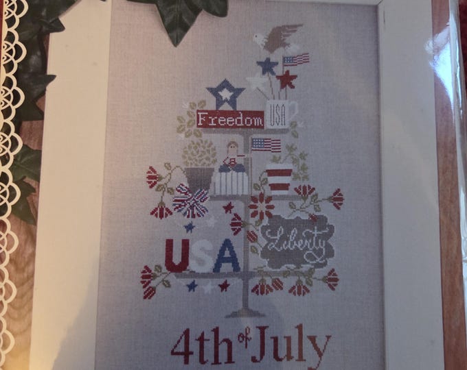 Chantilly Celebrate 4th July in a Cross Stitch Pattern. Free Shipping. Good Condition.