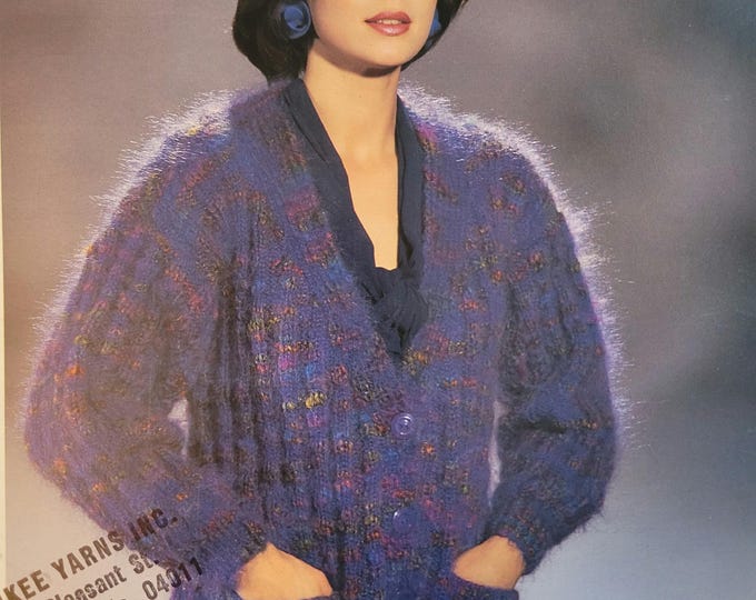 Ironstone Ribbed Jacket Mohair Knit Pattern Style 641. Free Shipping. Vintage Condition.