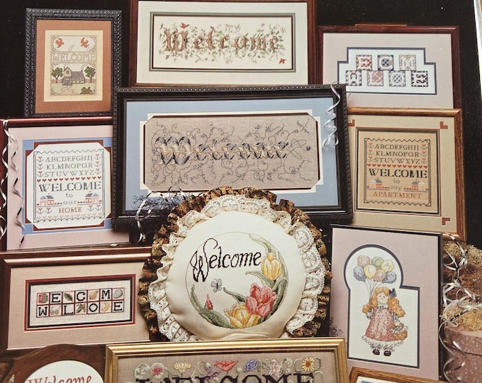 Cross My Heart Your Welcome Cross Stitch Pattern. FREE Shipping. Used Condition.