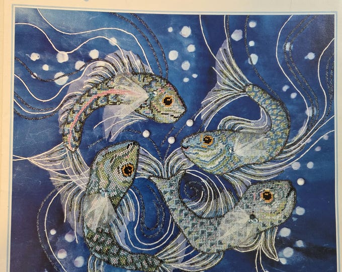 Kreinik Blue Lagoon Cross Stitch Pattern. Free Shipping. Older Condition.