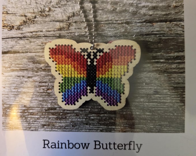 Canadian Stitchery Rainbow Butterfly Cross Stitch Kit. FREE SHIPPING. New Condition.