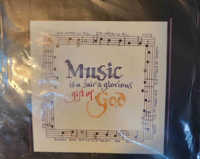 Janlynn Music Gift of God Counted Cross Stitch Kit. FREE SHIPPING. Older Condition Packaging.