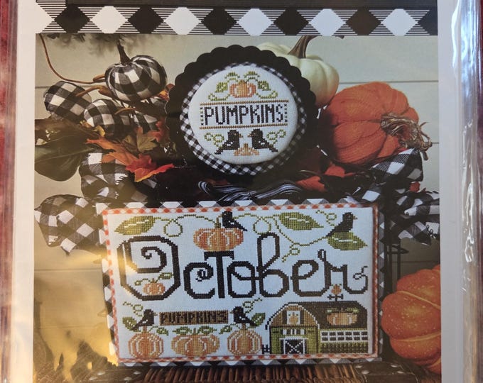 Stitching with the Housewives Month 2 Month October Cross Stitch Pattern. FREE SHIPPING. Good Condition