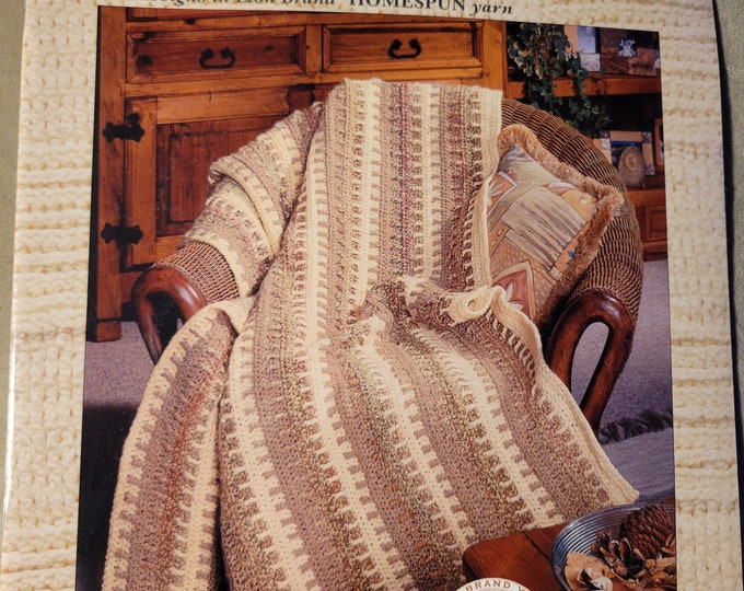 Vintage Home Spun Afghans to Knit and Crochet Pattern.