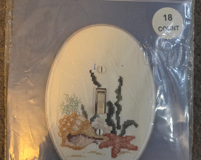 Fond Memories Shell Cross Stitch Pattern Switchplate Kit. Free SHIPPING. Older Condition.