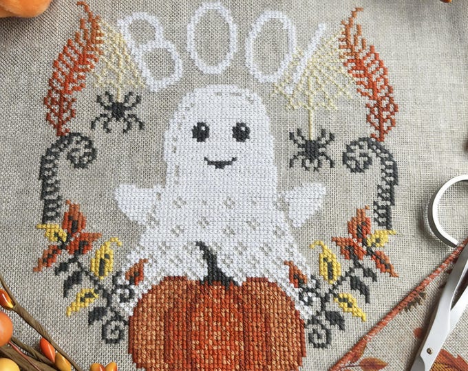Boo Ghost Counted Cross Stitch Kit. FREE SHIPPING. New Condition.