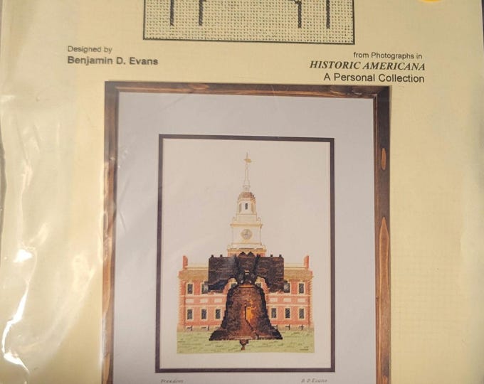 Covered Crossings Stitchery Freedom Liberty Bell Cross Stitch Pattern. FREE SHIPPING.