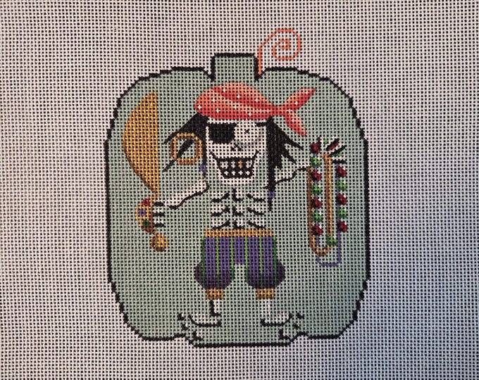 Rebecca Wood 704E Billy Bony Needlepoint Canvas and Threads  18# 4" Pumpkin. Preowned Estate Sale Good Condition. Free Shipping.