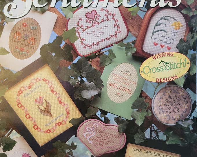 Needlecraft Shop -  Cross Stitch Pattern Book - Mini Sentiments. FREE SHIPPING.