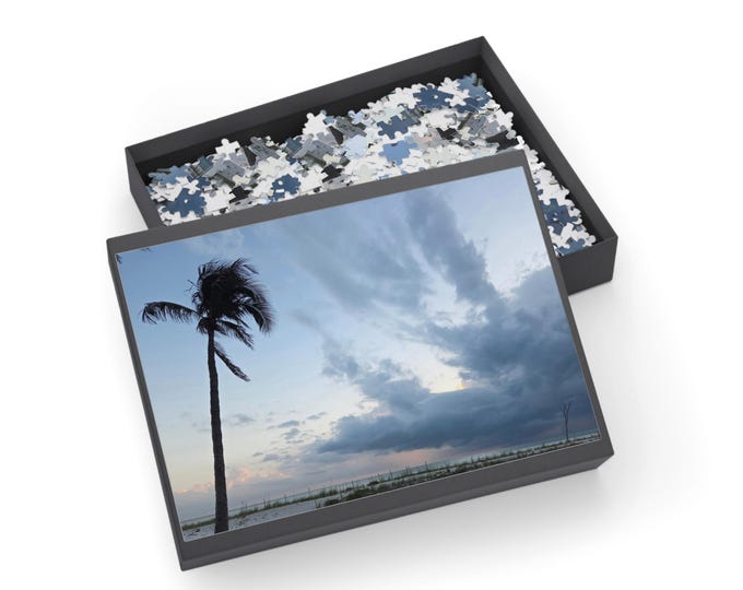 Palm Tree Beach Sunset Puzzle | 96 252 500 1000-Piece Jigsaw