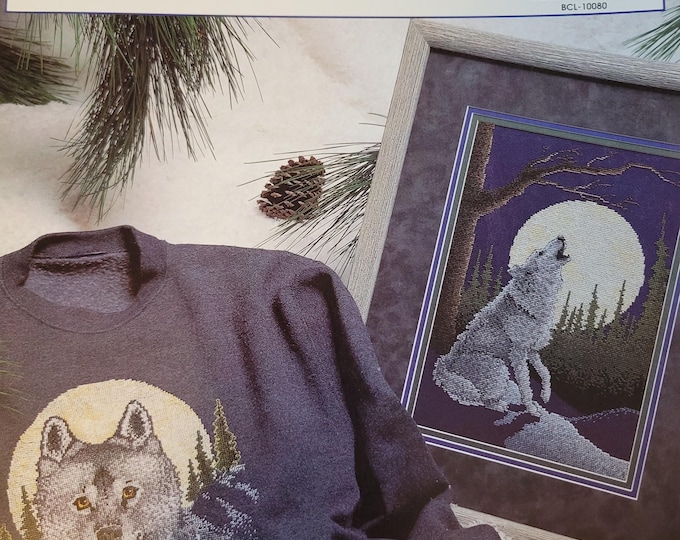 Wolves by Moonlight Cross Stitch Pattern. FREE Shipping. Used Condition.