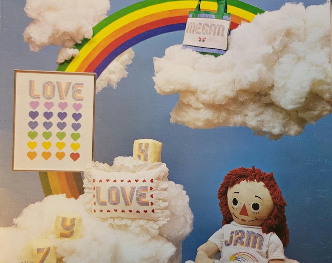 Rainbow Alphabet Cross Stitch Pattern. FREE SHIPPING.