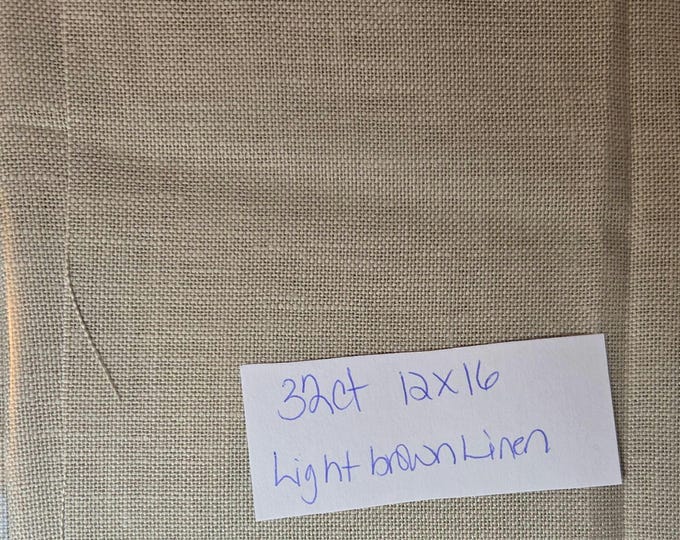 32ct 12"x16" Light Brown Linen.Preowned and Repackaged. FREE SHIPPING.