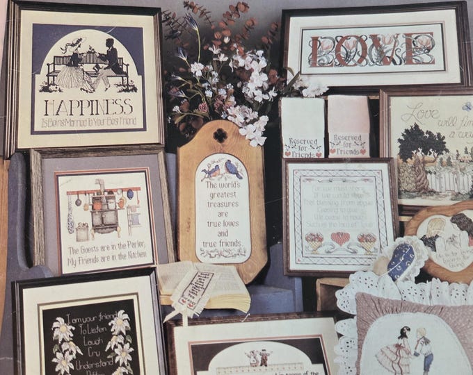 Cross My Heart Love and Friendship Cross Stitch Pattern. FREE Shipping. Used Condition.