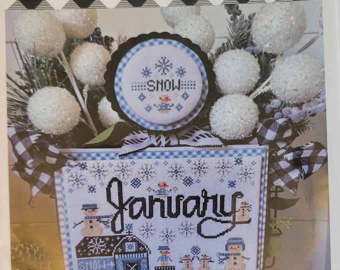 Stitching with the Housewives Month 2 Month January Cross Stitch Pattern. FREE SHIPPING. Good Condition