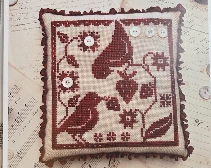 Misty Pursel Gathering Berries Cross Stitch Pattern. Free Shipping. Used Condition.