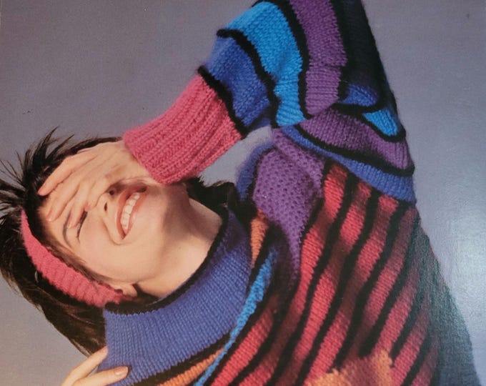 Ironstone Spunky Wool Bold Abstract Knit Pattern Style 484. Free Shipping. Vintage Condition.