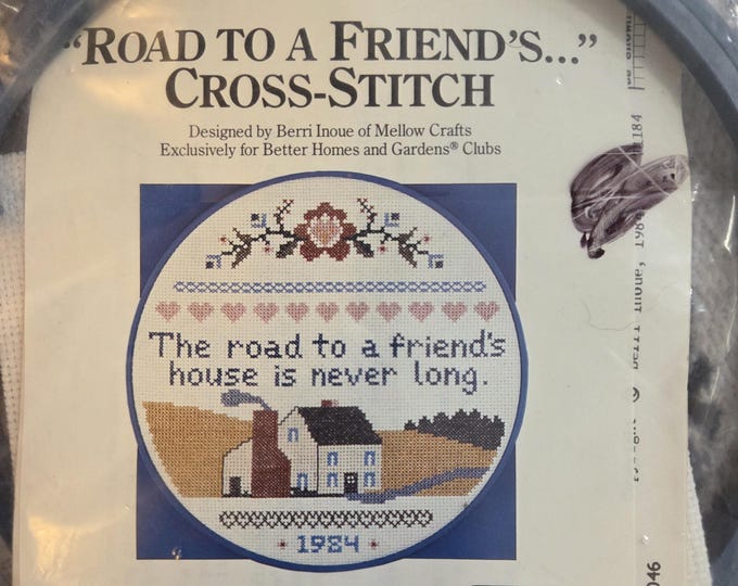 Better Homes Road To A Friends...Counted Cross Stitch Kit. FREE SHIPPING. Good Condition