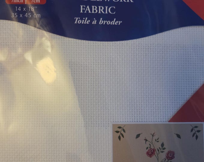 14ct 14"x18" DMC White Aida.Repackaged. FREE SHIPPING.