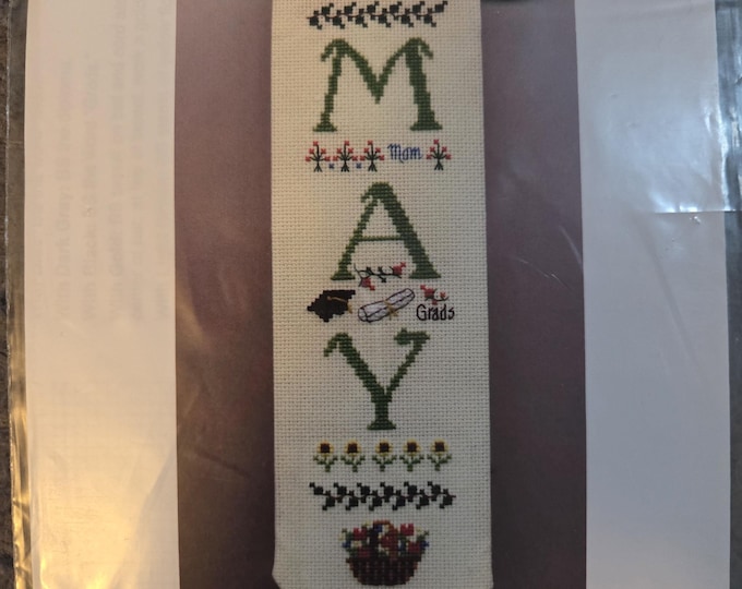 Creative Moments May Banner Cross Stitch Pattern. FREE SHIPPING.