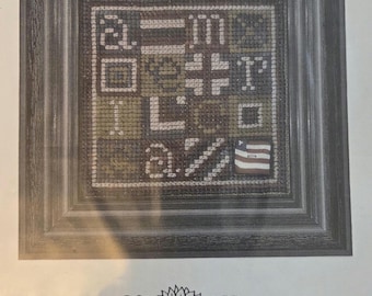 Sunflower Samplings America Cross Stitch Pattern, charm included. FREE SHIPPING. Good Condition.