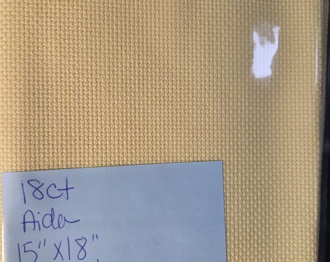 18ct 15"x18" Aida Yellow Charles Craft. FREE SHIPPING. Repackaged.