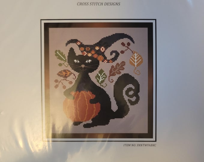 Stitch N Needs Fall Black Cat Cross Stitch Pattern. Free Shipping. Good Condition.