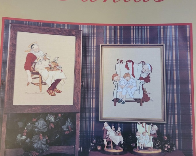 Gloria & Pat Old Fashioned Santas Cross Stitch Pattern. Free Shipping.