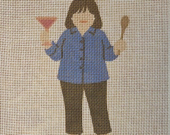 IN STOCK Just That Easy! Ina Needlepoint Canvas 9"x7" -  5"x3"  finished size #18 mesh. Free Shipping.