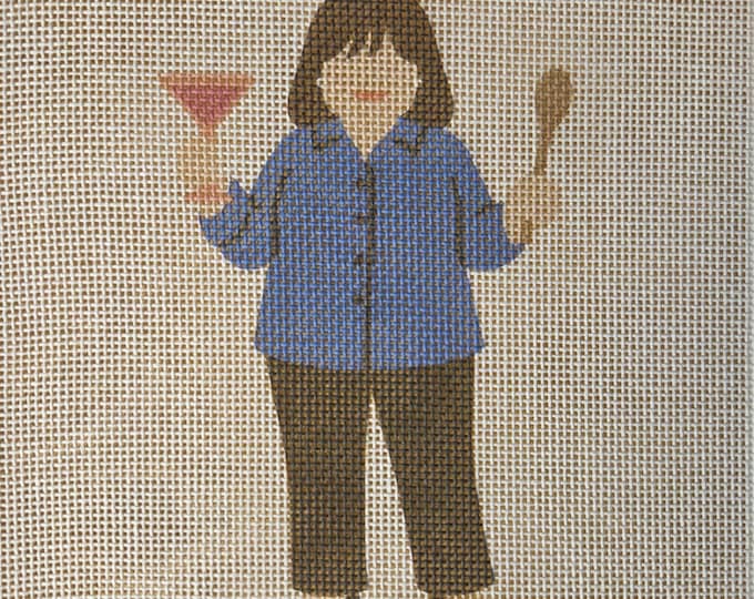PREORDER Just That Easy! Ina Needlepoint Canvas 9"x7" -  5"x3"  finished size #18 mesh. Free Shipping.