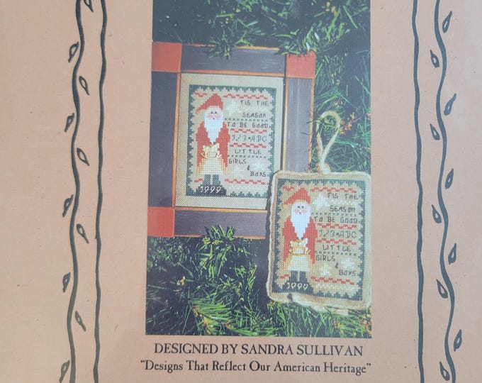 Homespun Elegance 1999 Sampler Ornament Tis the Season Cross Stitch Pattern. Free Shipping. Used Condition