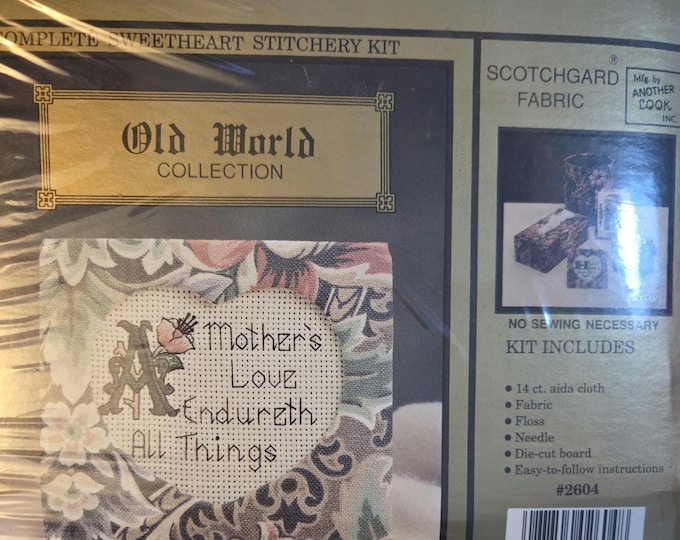 Old World Collection Sweetheart Sewing Kit Counted Cross Stitch Kit. FREE SHIPPING. Preowned Condition.