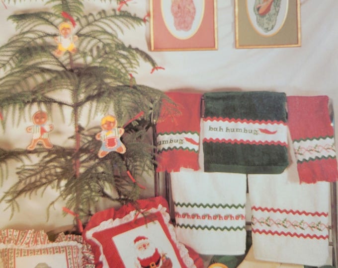 Vintage Christmas Creations Cross Stitch Pattern. Free SHIPPING.