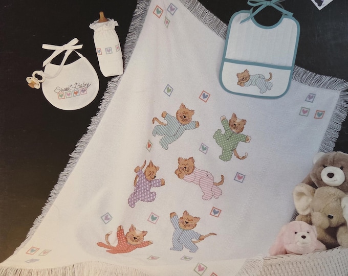 Janlynn Babys Blanket Ensemble Cross Stitch Pattern. FREE SHIPPING. Used condition.