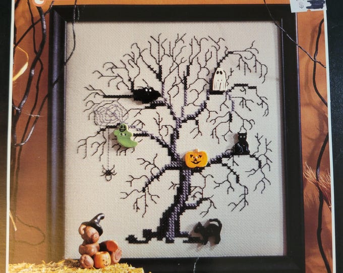 Stitchin Time Halloween Tree Cross Stitch Pattern. FREE SHIPPING. Used Condition.