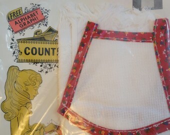 Cross Stitch Tie Towel White. FREE SHIPPING.