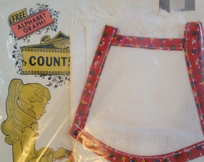 Cross Stitch Tie Towel White. FREE SHIPPING.
