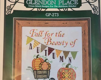 Glendon Place Fall for Autumn Cross Stitch Pattern. FREE SHIPPING. Good Condition.