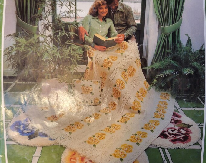 Vintage Brunswick Afghans to Knit and Crochet Pattern. FREE SHIPPING.